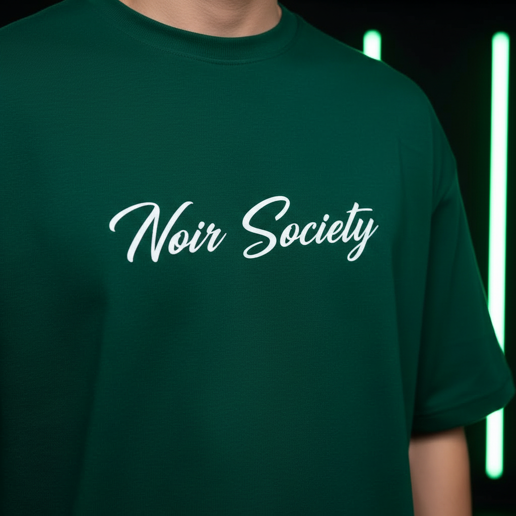 Noir Society Oversized Tee — Bolivar (Dark Green)