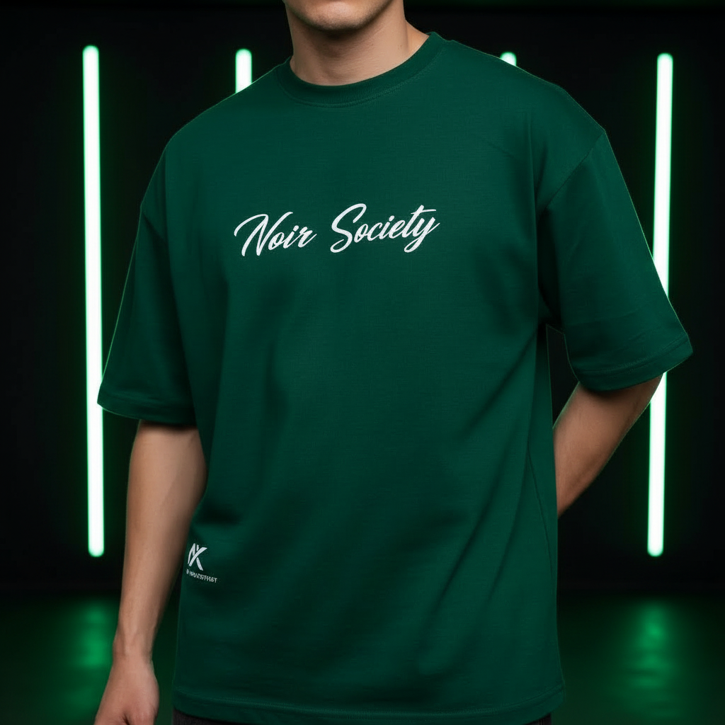 Noir Society Oversized Tee — Bolivar (Dark Green)