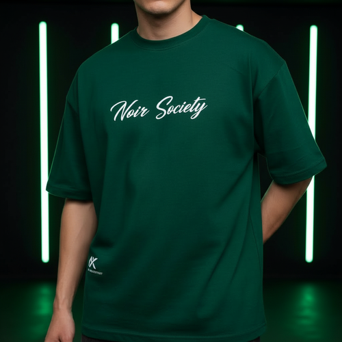 Noir Society Oversized Tee — Bolivar (Dark Green)