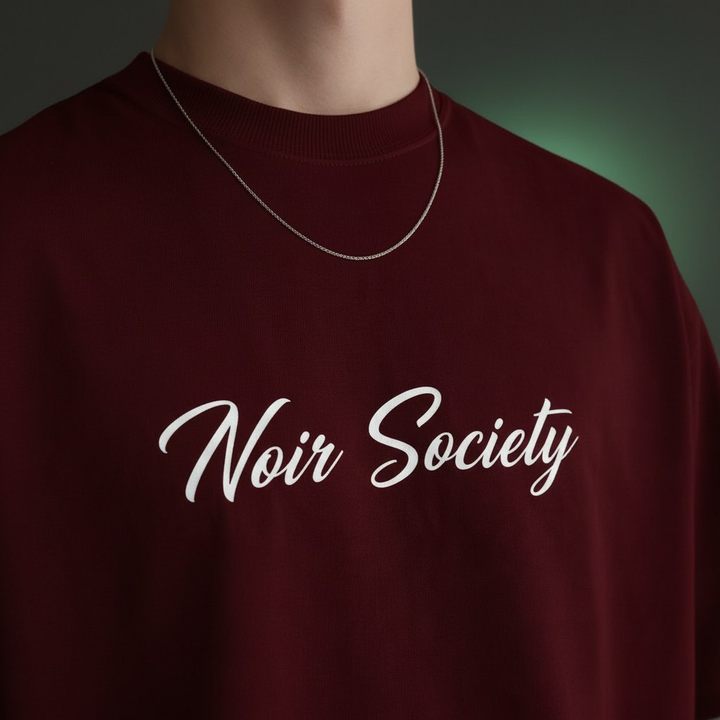 Noir Society Oversized Tee — Bolivar (Burgundy)