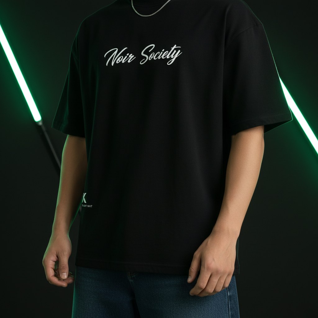 Noir Society Oversized Tee — Bolivar (Black)