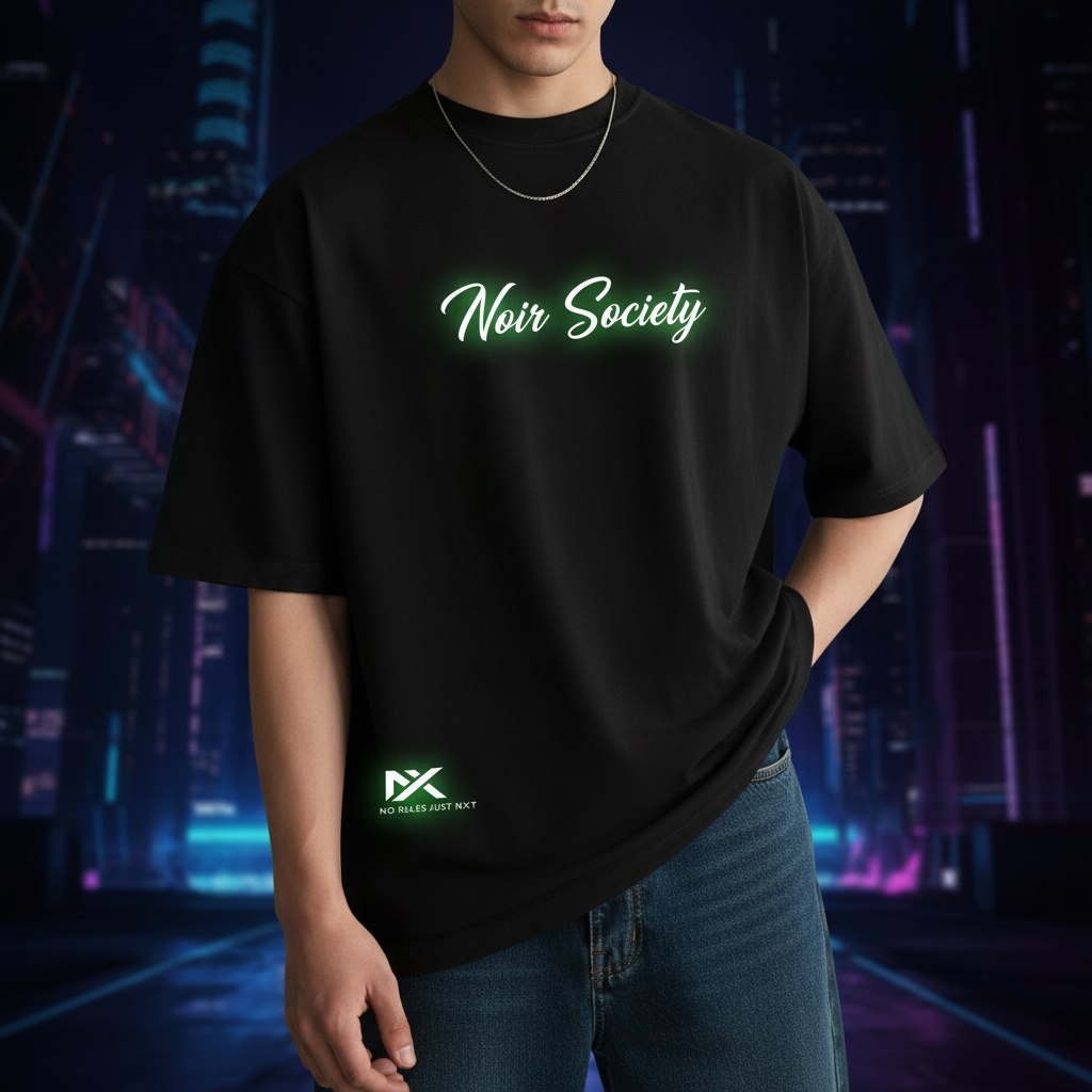 Noir Society Oversized Tee — Bolivar (Black)