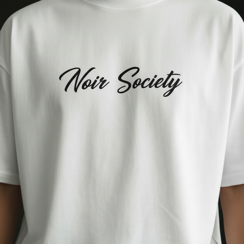 Noir Society Oversized Tee — Bolivar (White)