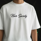 Noir Society Oversized Tee — Bolivar (White)