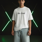 Noir Society Oversized Tee — Bolivar (White)